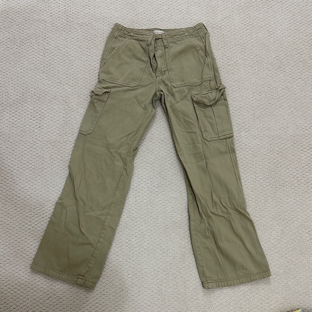 Altar'd State Olive Cargo Wide Leg Pants